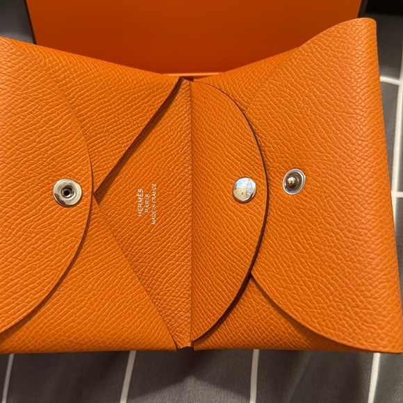 Authentic Hermes Calvi Duo Compact card holder
